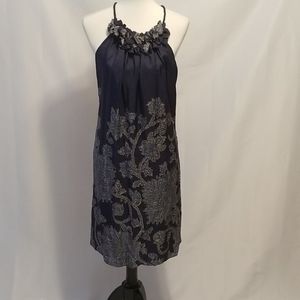 INC Blue Silk Flower Dress Size 12
